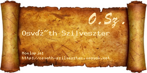 Osváth Szilveszter névjegykártya